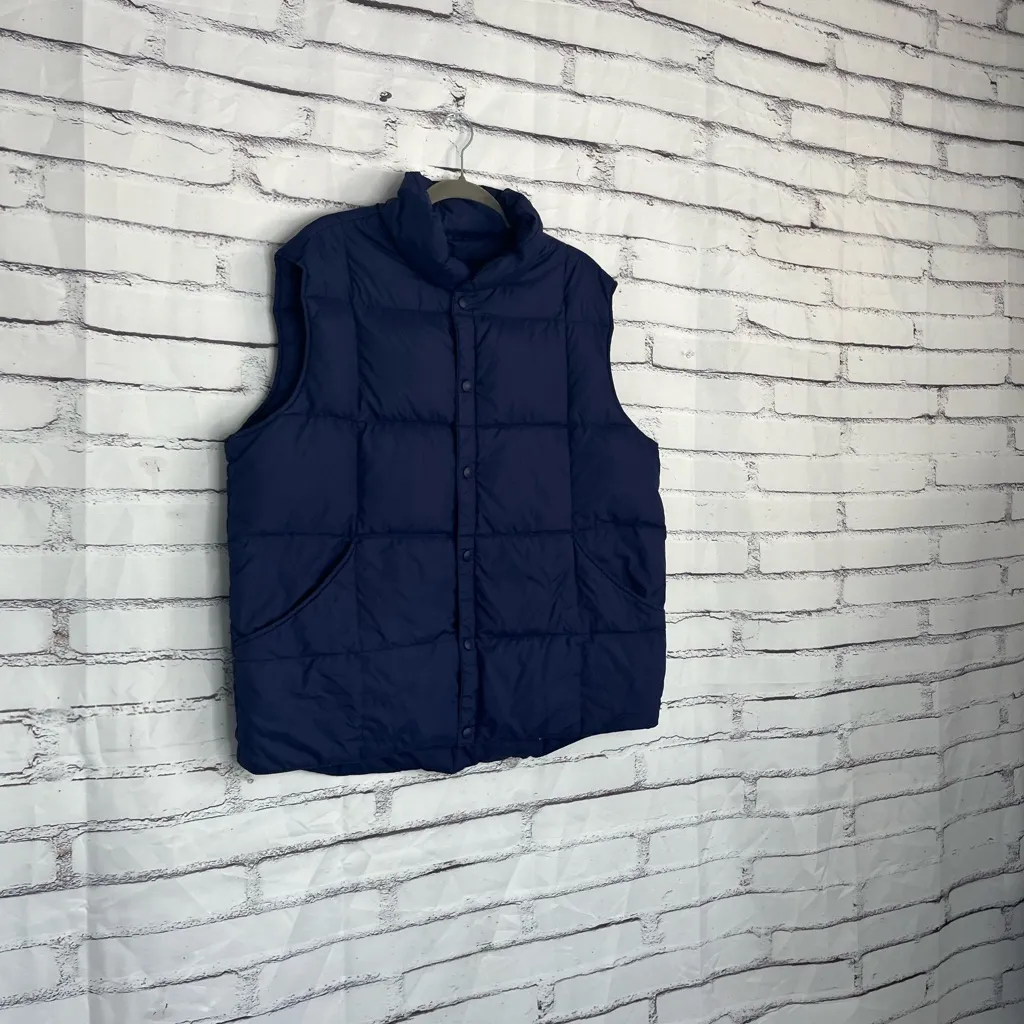 Lands’ End Violet Purple Puffer Vest Jacket Button Up Size Women’s Large Fall - Image 2