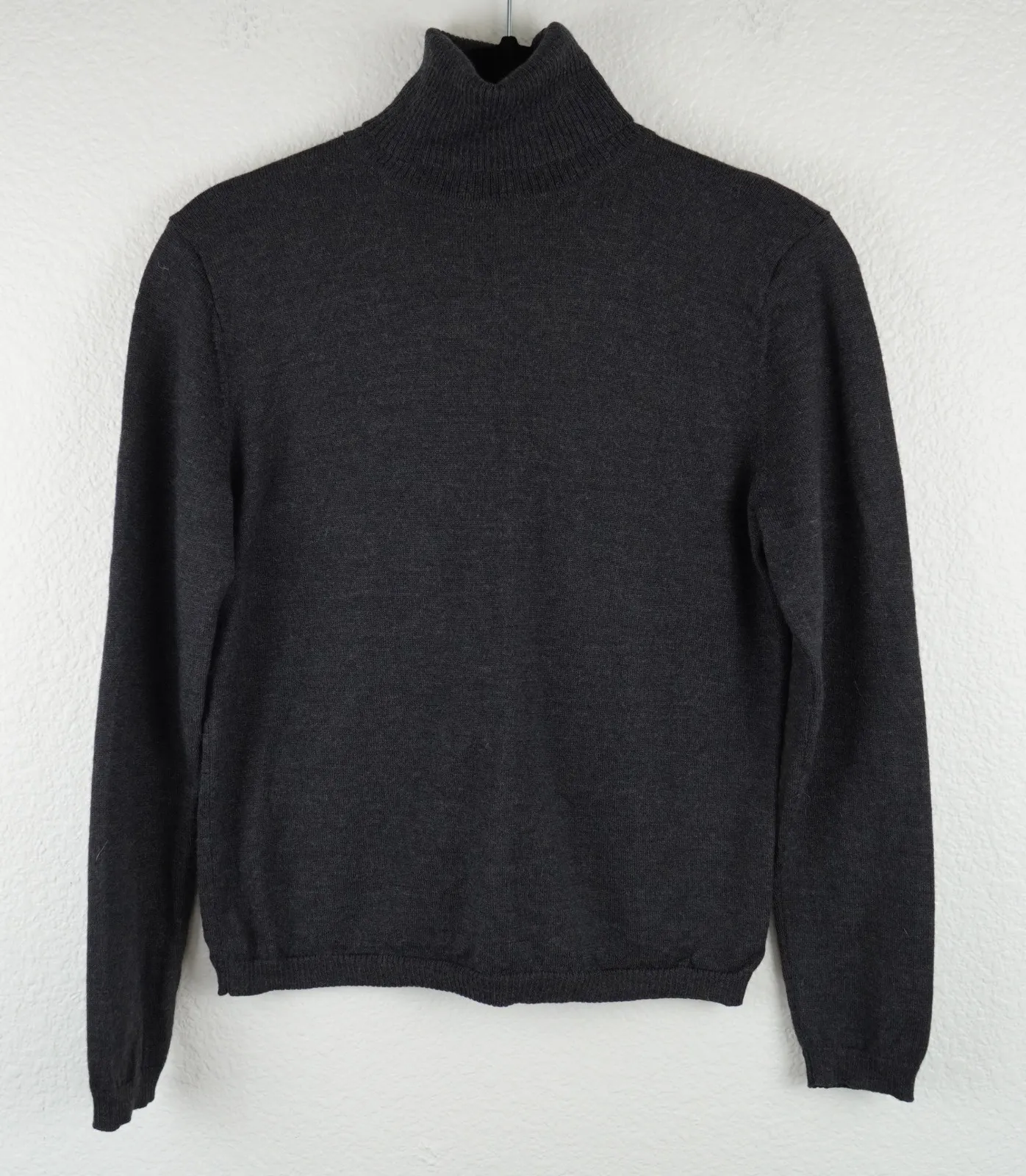 Pendleton Petite Charcoal Gray Merino Wool Turtleneck Sweater Size P S Academia - Image 1