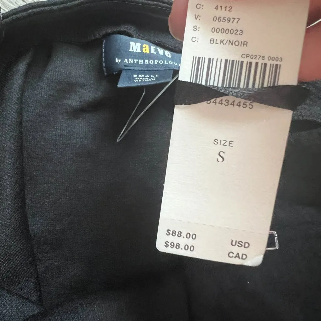 Maeve x Anthropologie Asymmetrical Zipper Tube Top Black/Noir Size S Black - Image 7