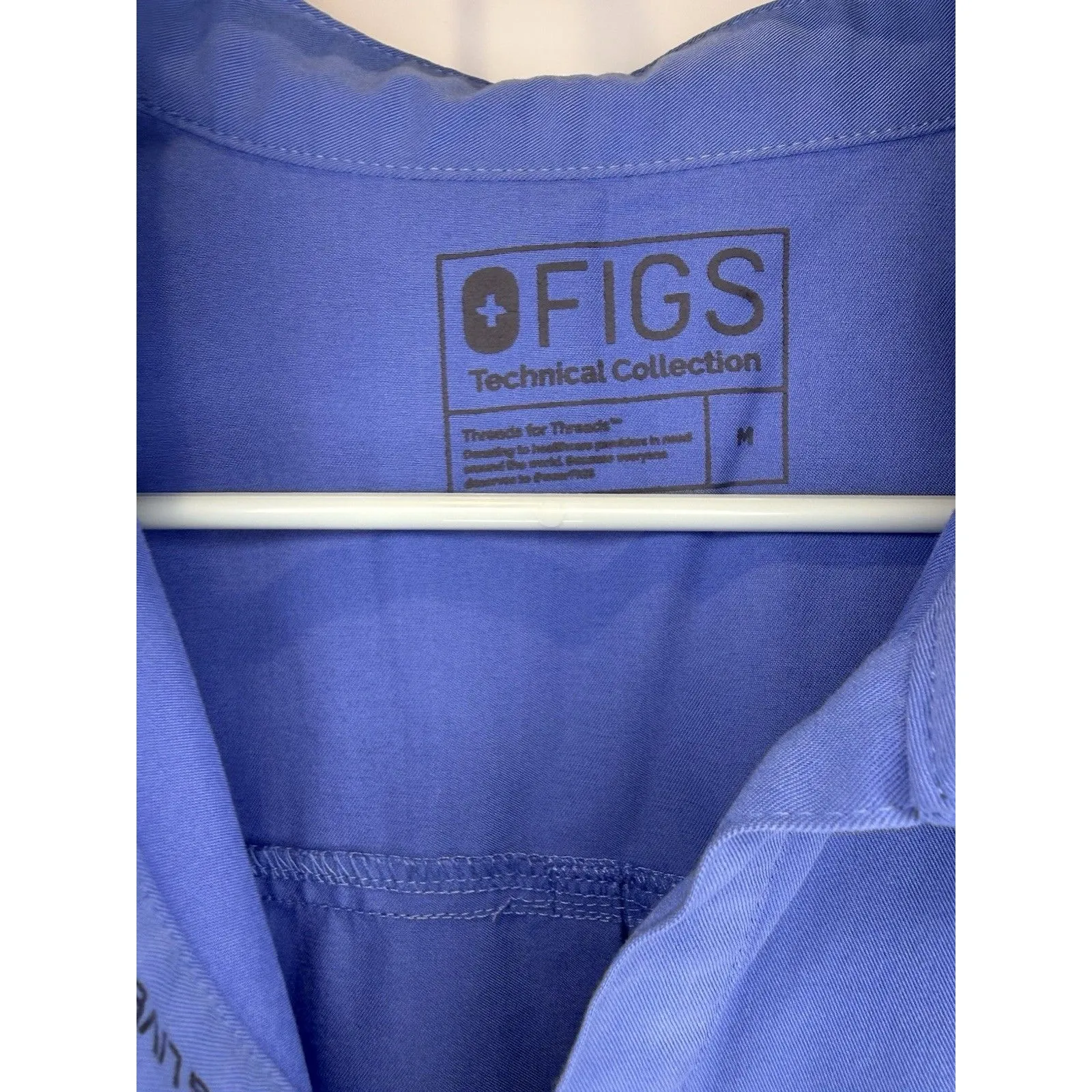 FIGS Technical Collection Blue Rafaela Scrub Top Women's Medium Nurse Healthcare - Image 3