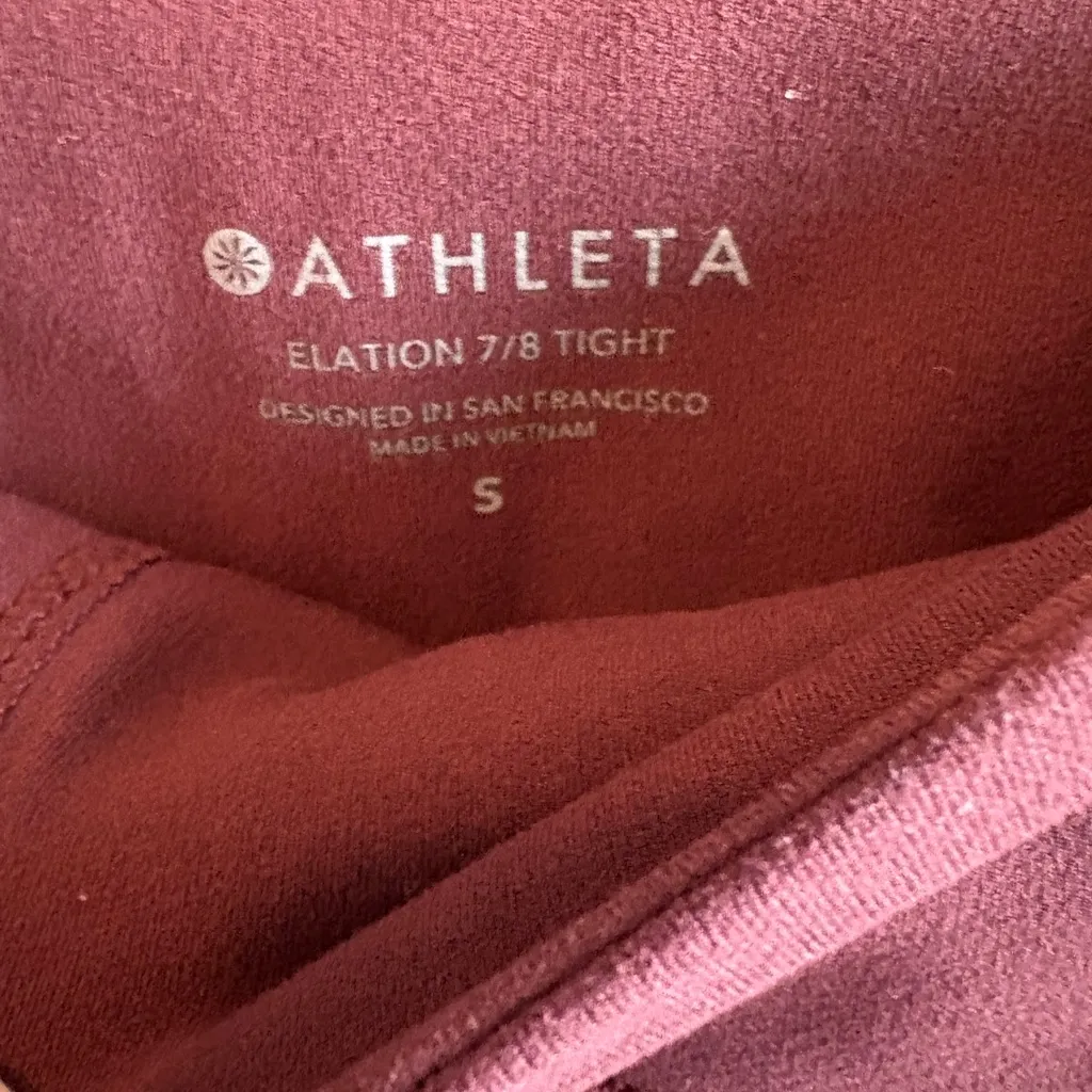 Athleta Maroon Elation 7/8 Tights - Image 5