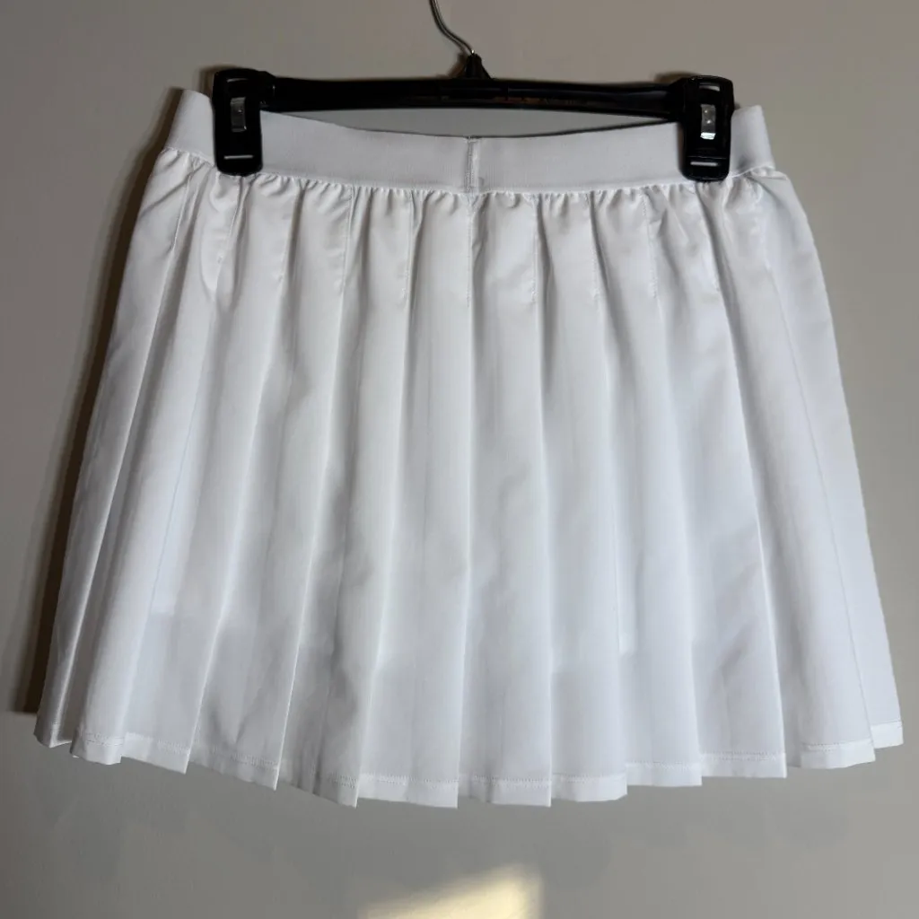 Alo Yoga Varsity Tennis Skirt Women's Medium White Pleated Mini Active Sporty - Image 9