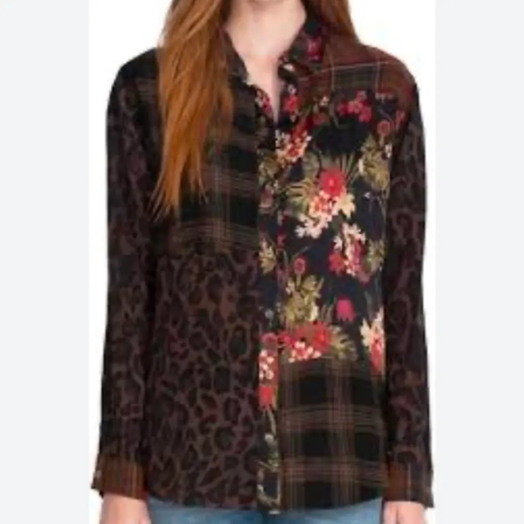 Johnny Was Workshop Mixed Media Oversized Blouse - Image 2
