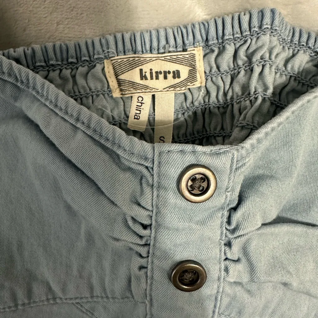 Kirra Women's Blue Button-Up Cropped Top - Image 2