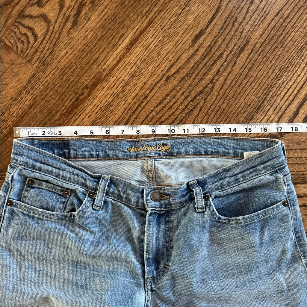 Vintage Y2K American Eagle AE Low Rise Skinny Flare Jeans Women’s 10 Light Wash - Image 4
