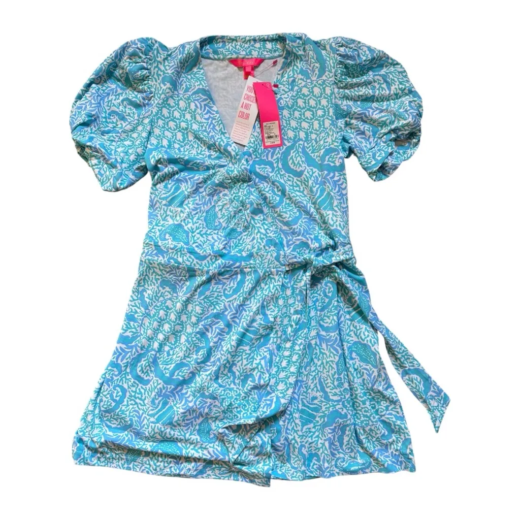 NEW Lilly Pulitzer Sailynn Mini Dress Romper Seashell Floral Short Sleeve Medium - Image 3