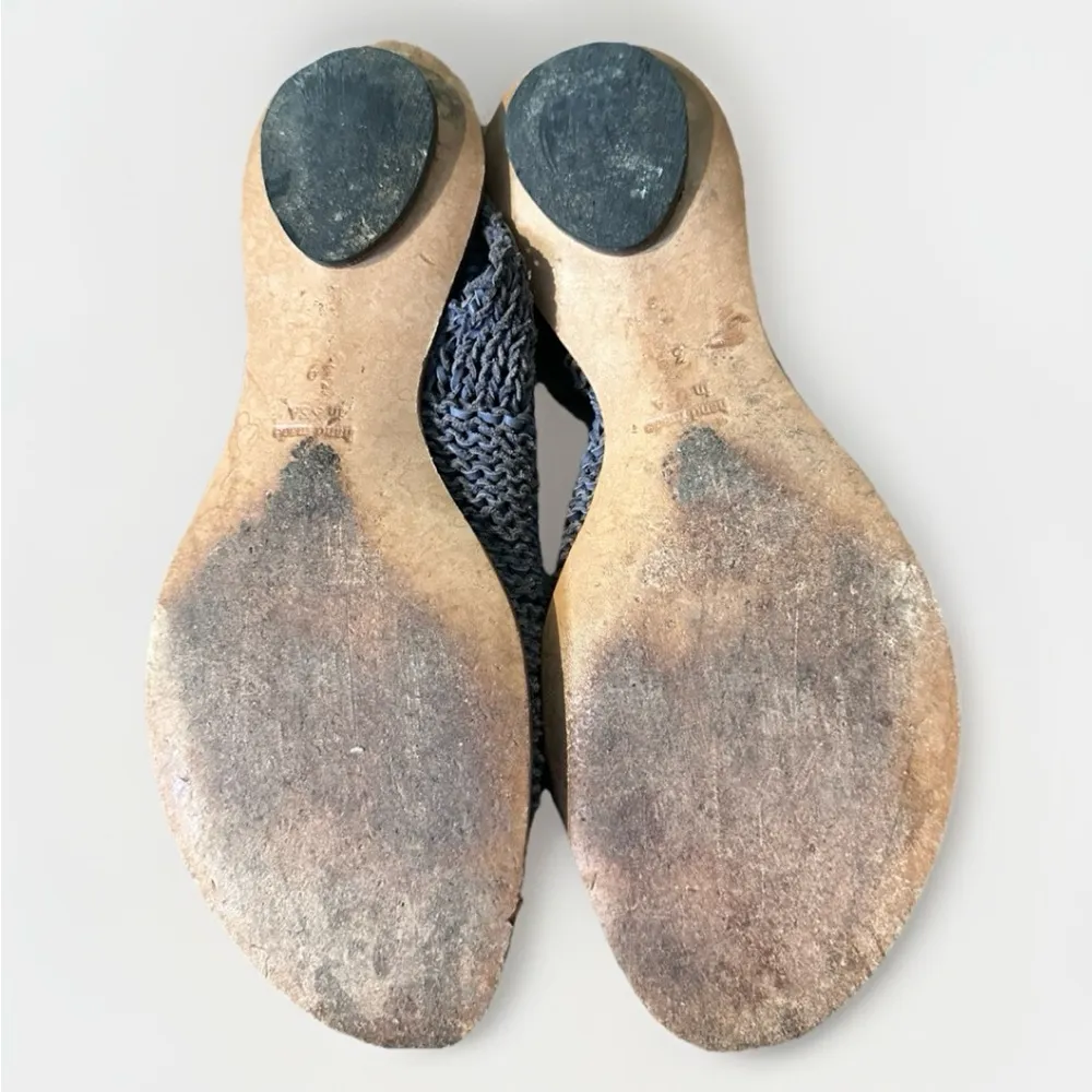 CYDWOQ Vintage Sandals Sz 39 US 8.5 Grey Taupe Woven Lace Up Hand Sculpted USA Gray - Image 5