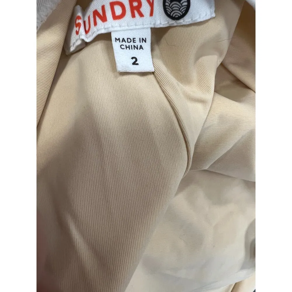 Sundry | L |  Summer of Love One Piece White Embroidered Swimsuit Anthropologie - Image 5