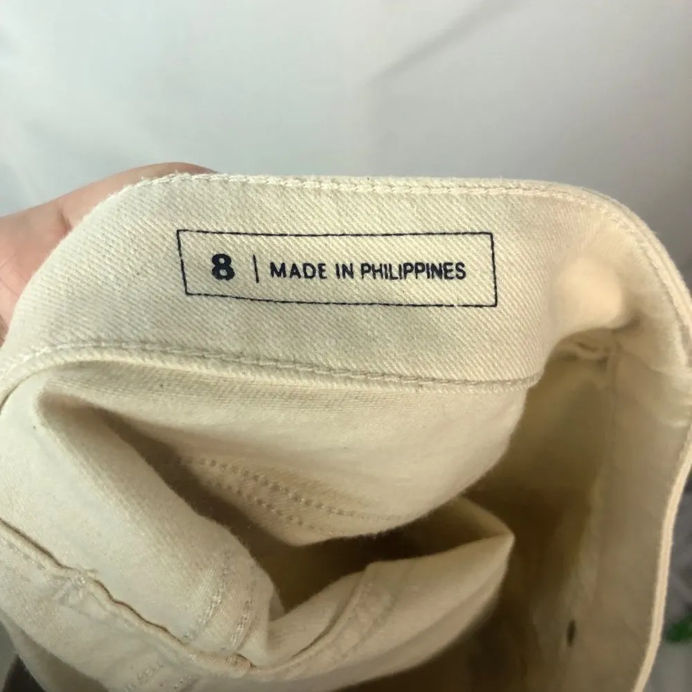 Vineyard Vines Marshmallow Ivory High Low Hem Denim Skirt 8 - Image 6