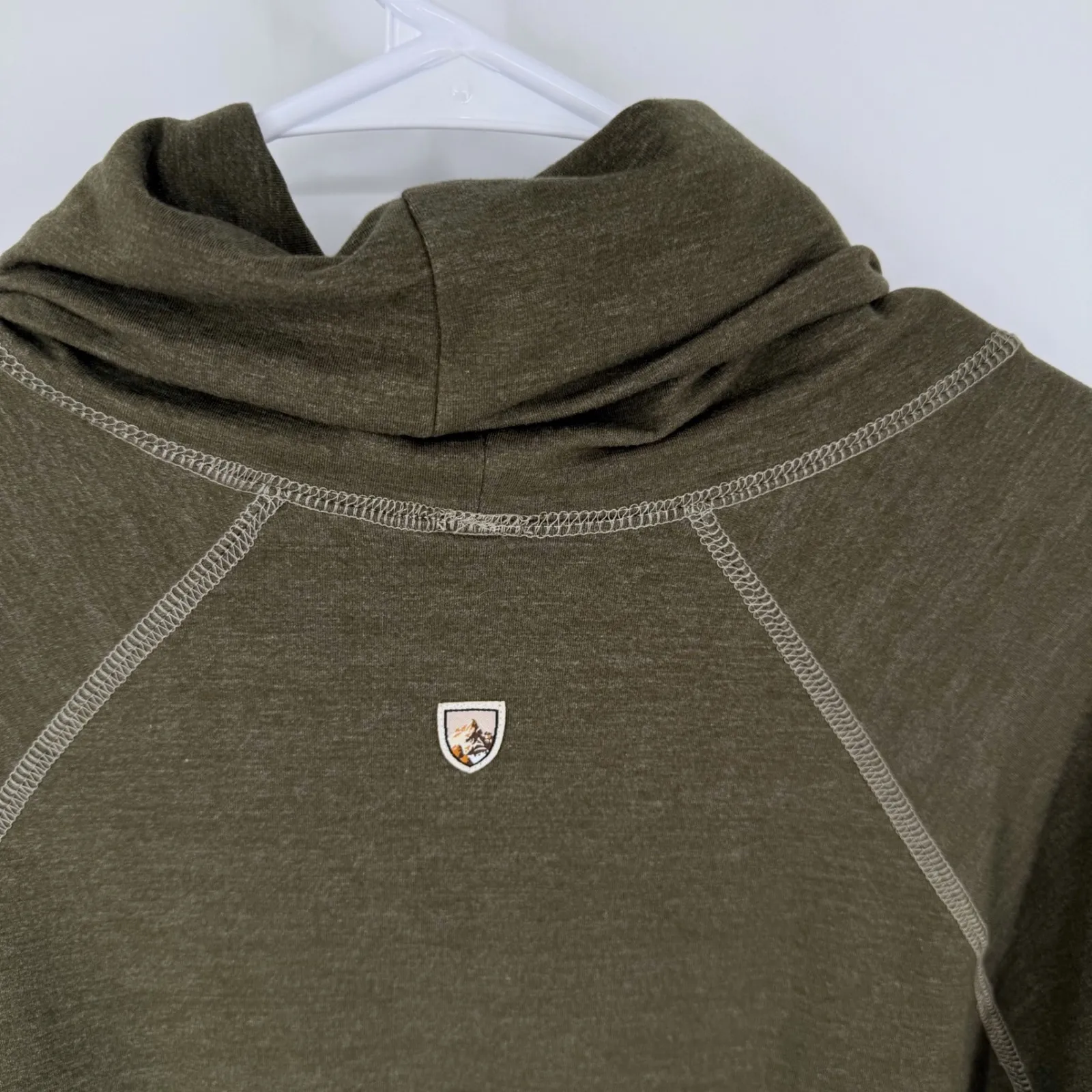 Kuhl Alea Long Sleeve Cowl Neck Pullover Olive Green XL Outdoor Active Layers - Image 4