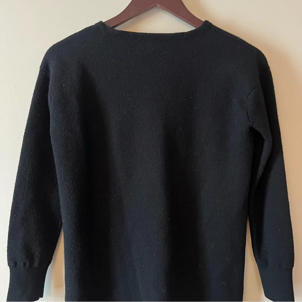 J.Crew 100% Merino Wool Black Leather Pocket Tunic Sweater Size XS - Image 8