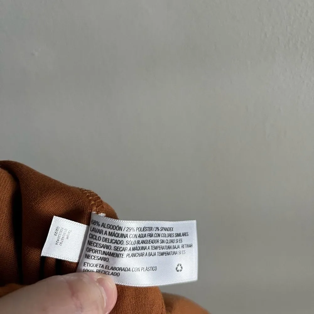 A New Day Rust brown Pull-On Tapered Pants Size M Elastic Waist Pockets - Image 8