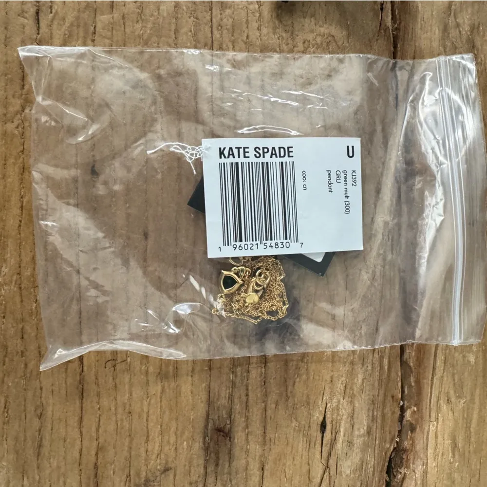 NEW Kate Spade Shine Me Up Pendant Necklace-~Dust bag~Box~Gold~Green Mult - Image 9