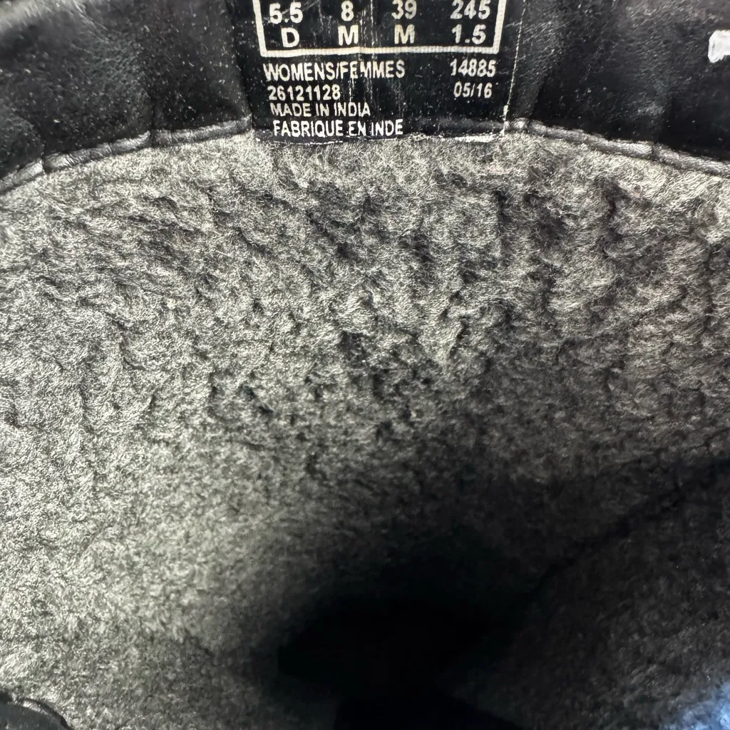 Clarks Swansea Glen Tall Black Faux Leather Sherpa Lined Riding Boots Size 8 - Image 5