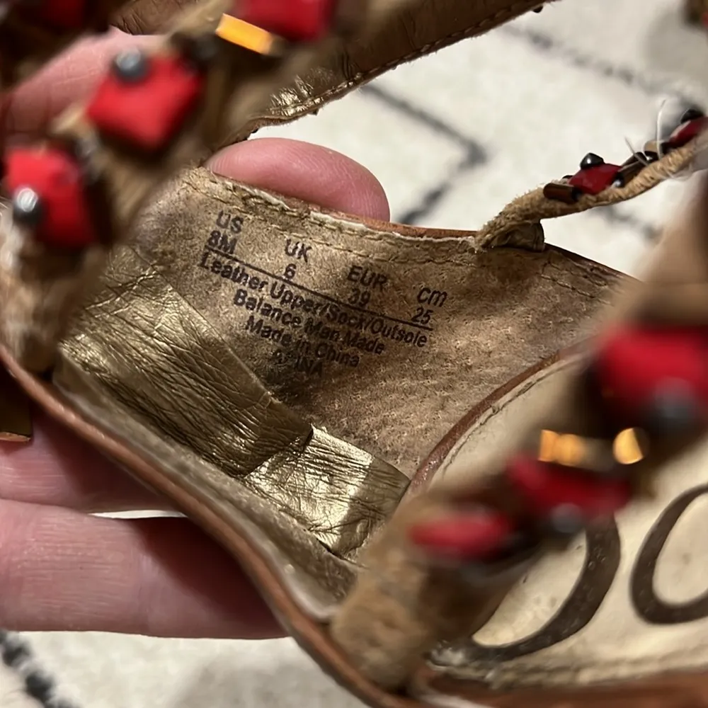 Sam Edelman Strappy Red and Brown Heels - Image 7