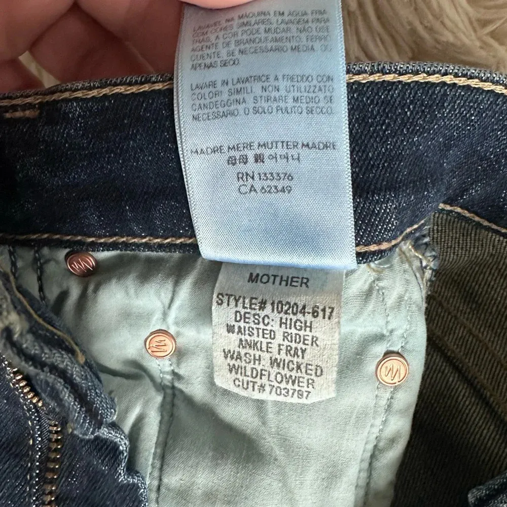 Mother Denim High Waisted Rider Ankle Fray in Wicked Wildflower Size 25 Blue - Image 11