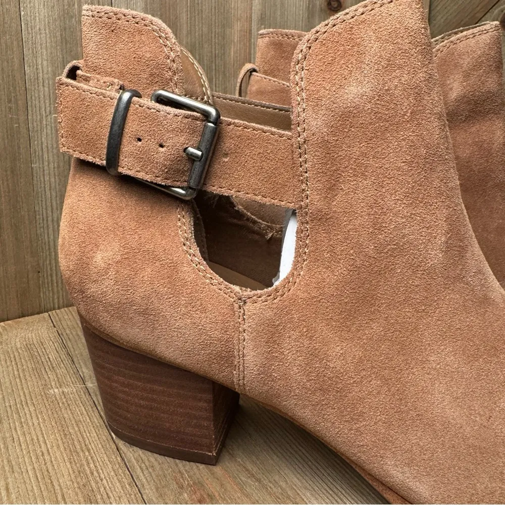 Franco Fortini Women’s Tan Brown Leather Suede‎ Niki Ankle Boots Casual size 10 - Image 3