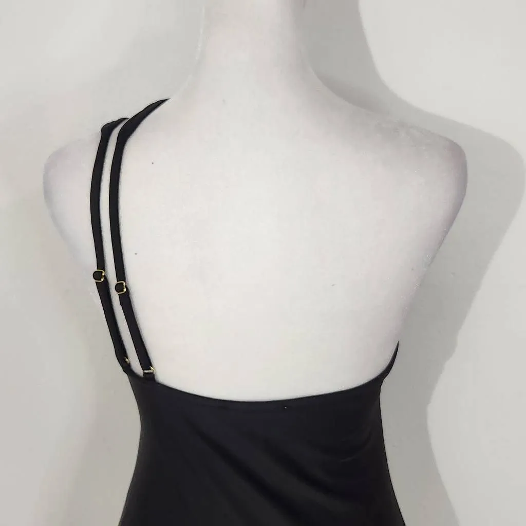 WeWoreWhat Black Asymmetrical Bodysuit NWT Size Small Revolve Black Bodysuit - Image 6