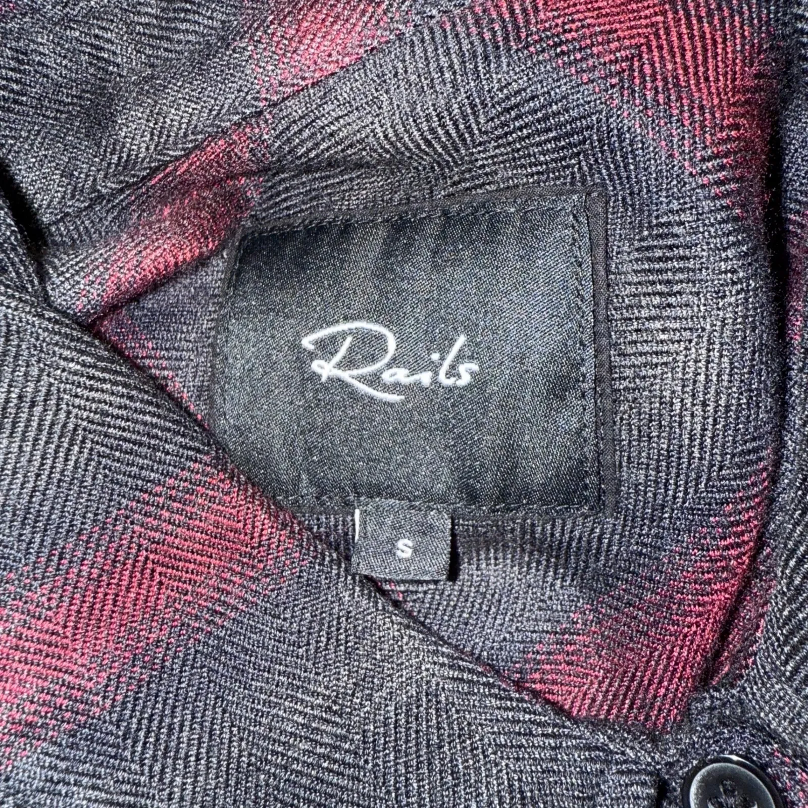 RAILS Button Down Hunter‎ Scarlet Ash Black Pocket Casual Shirt EUC Small - Image 7