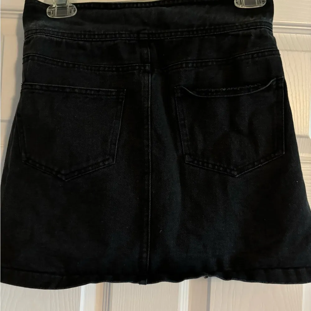 Black Jean Mini Skirt - Image 2
