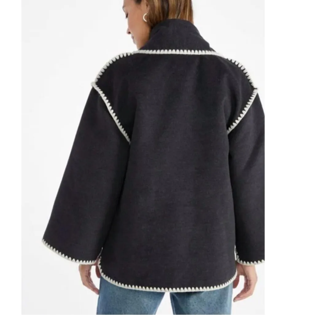 Nwt Scarf coat size M Gray Size M - Image 2