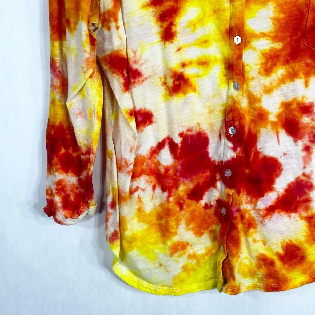 AJ Andrea Jovine XL Top Sunrise Sensations Tie Dye Orange Yellow‎ Handmade 1328 - Image 6