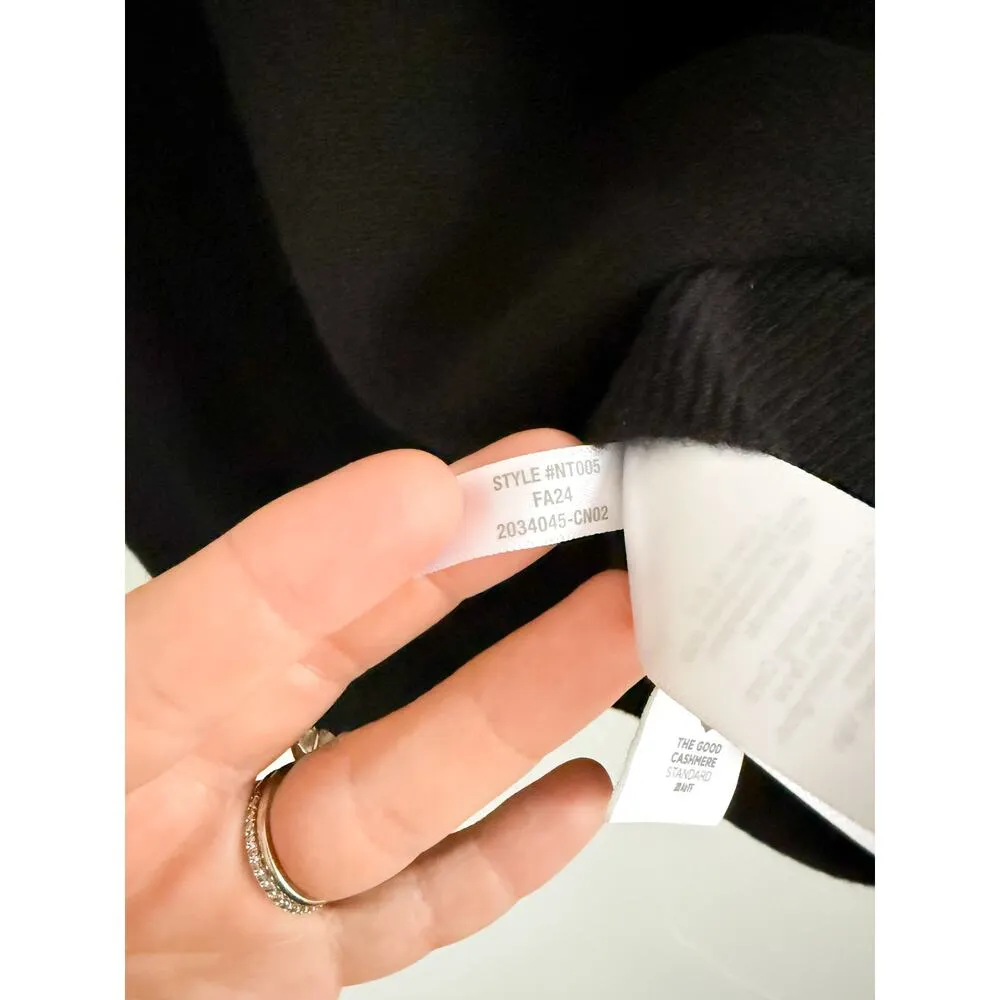 Madewell | NWT | Cashmere V-Neck Puff-Sleeve Sweater Tee in Black | Sz XXS - Image 6