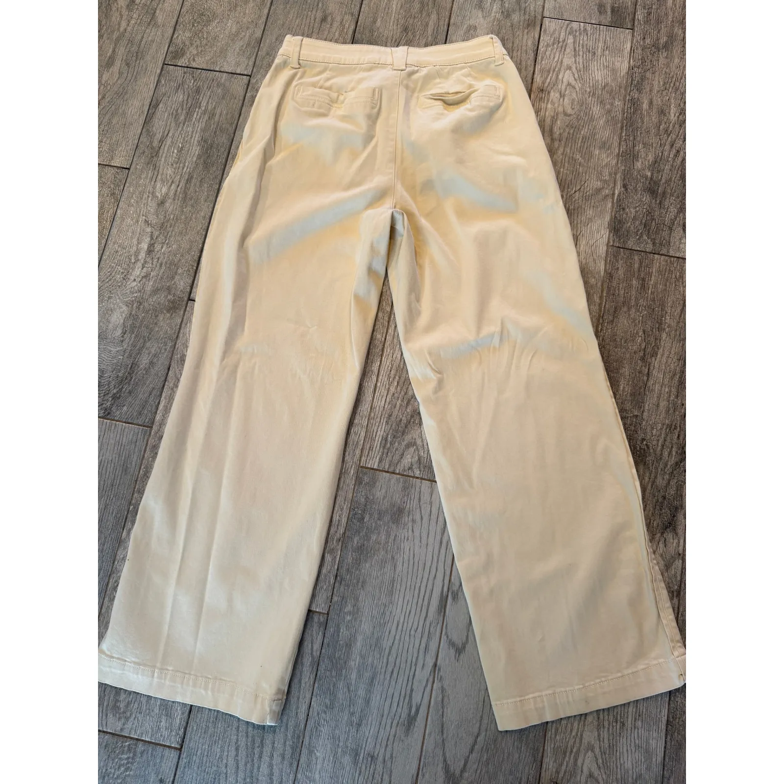Democracy Khaki Wide Leg Pants Size 8 Trousers Pant Pleated Rayon Ab Solution - Image 2