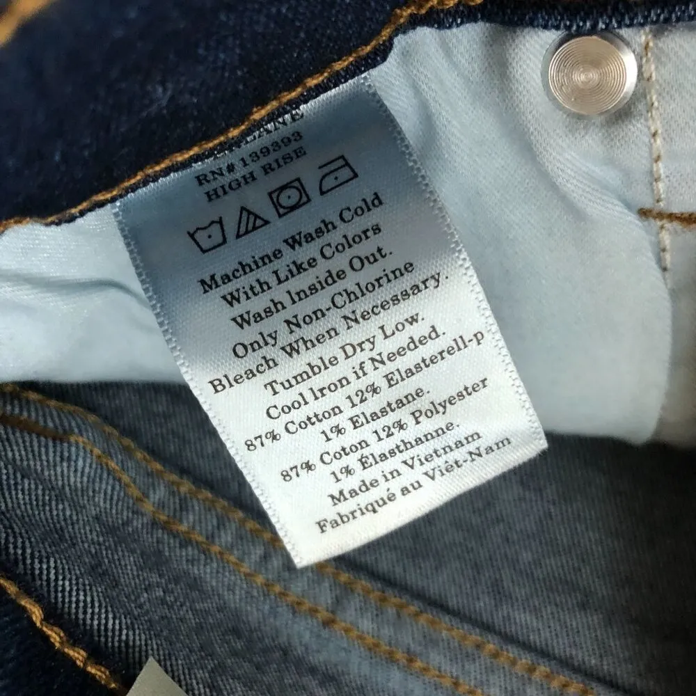 Everlane The Authentic Stretch High-Rise Skinny Jeans Dark Blue Wash 23 Ankle - Image 6