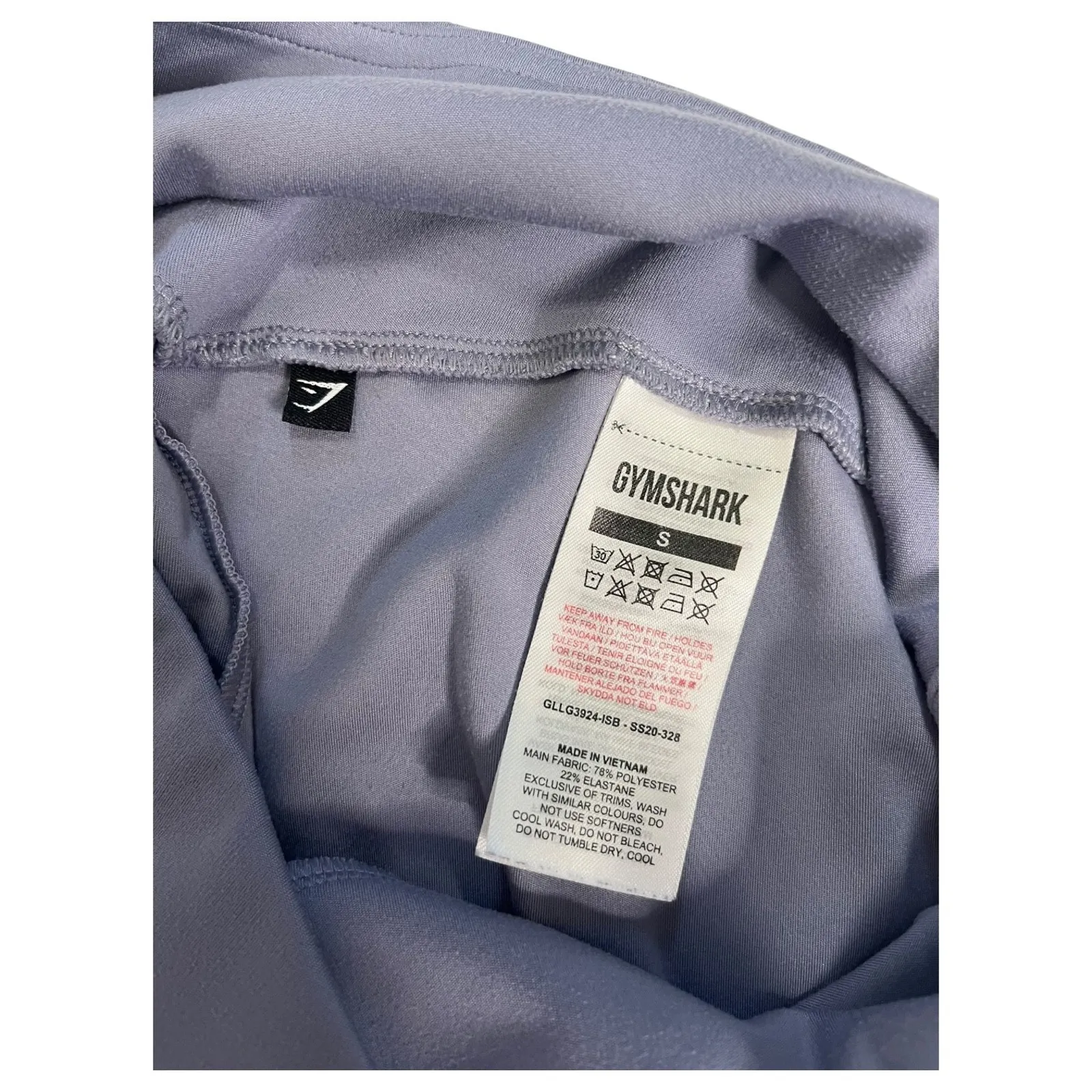 Gymshark Leggings Womens Small Blue Gray Cropped Capri Yoga Workout Gym Stretch - Image 9