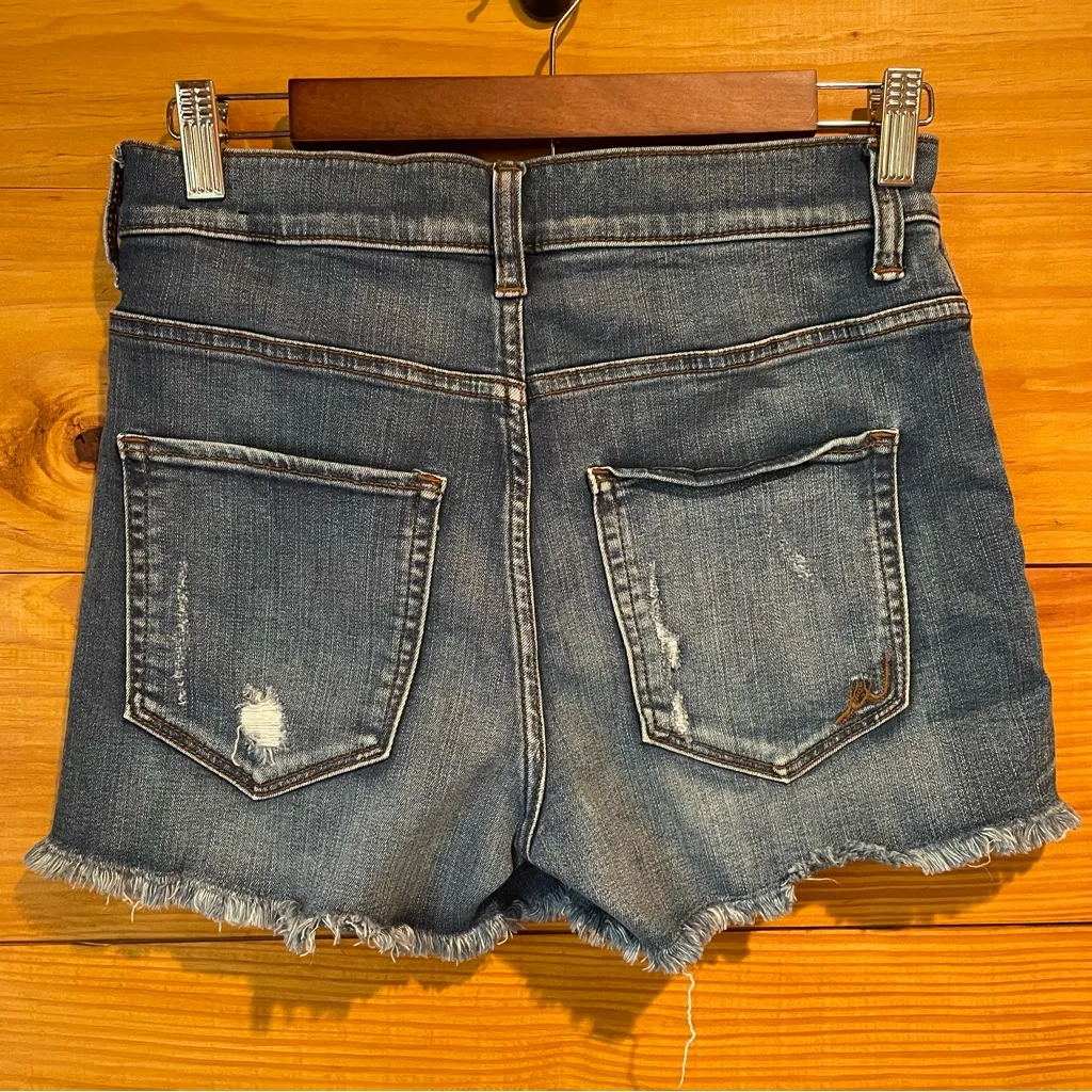 Express Jeans Cut Off Stretch High Rise Denim Jean Shorts 2 Summer - Image 2