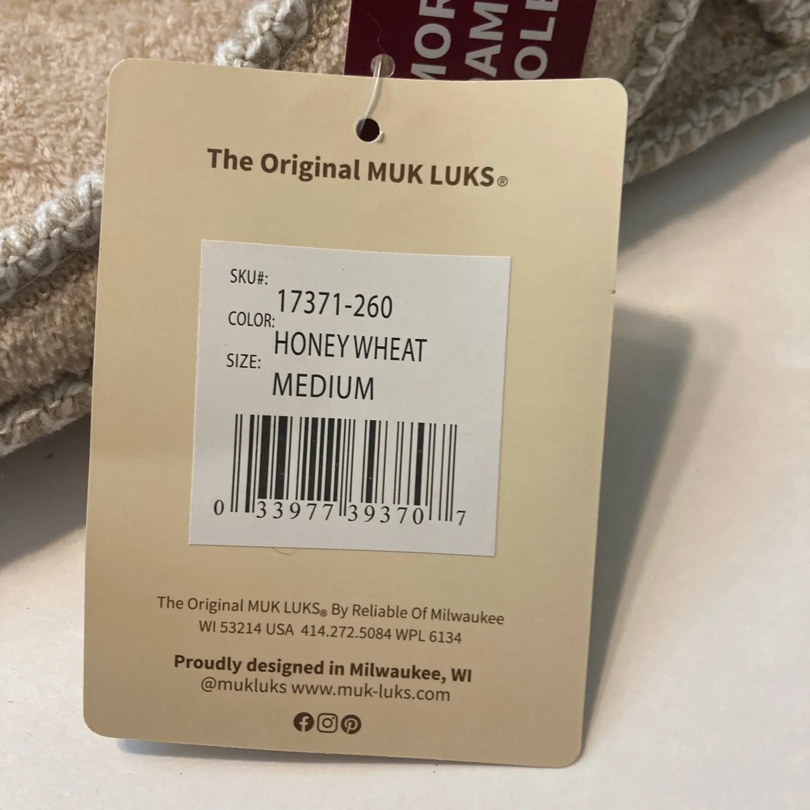 NWT Muk Luks The Original Memory Foam Cross Over Honey Wheat Tan Slippers Shoes Size 8 - Image 7