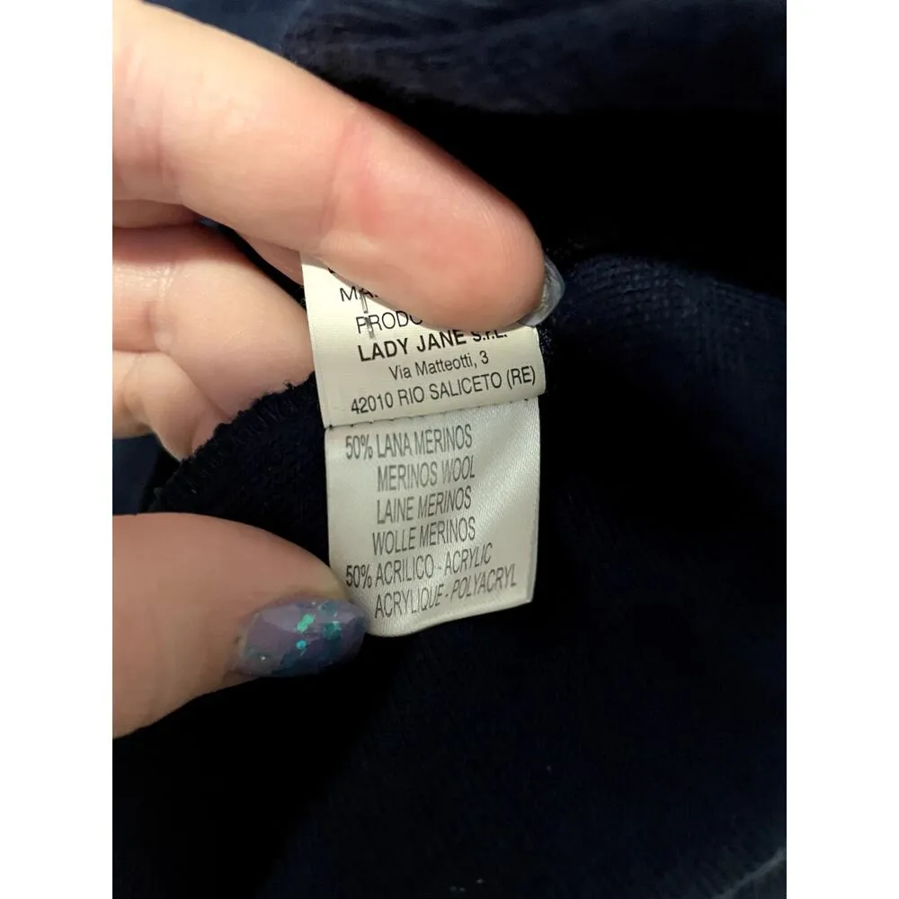 Vintage Carla Ferroni Wool Blazer Navy Blue Preppy Academia Made in Italy Size M - Image 6