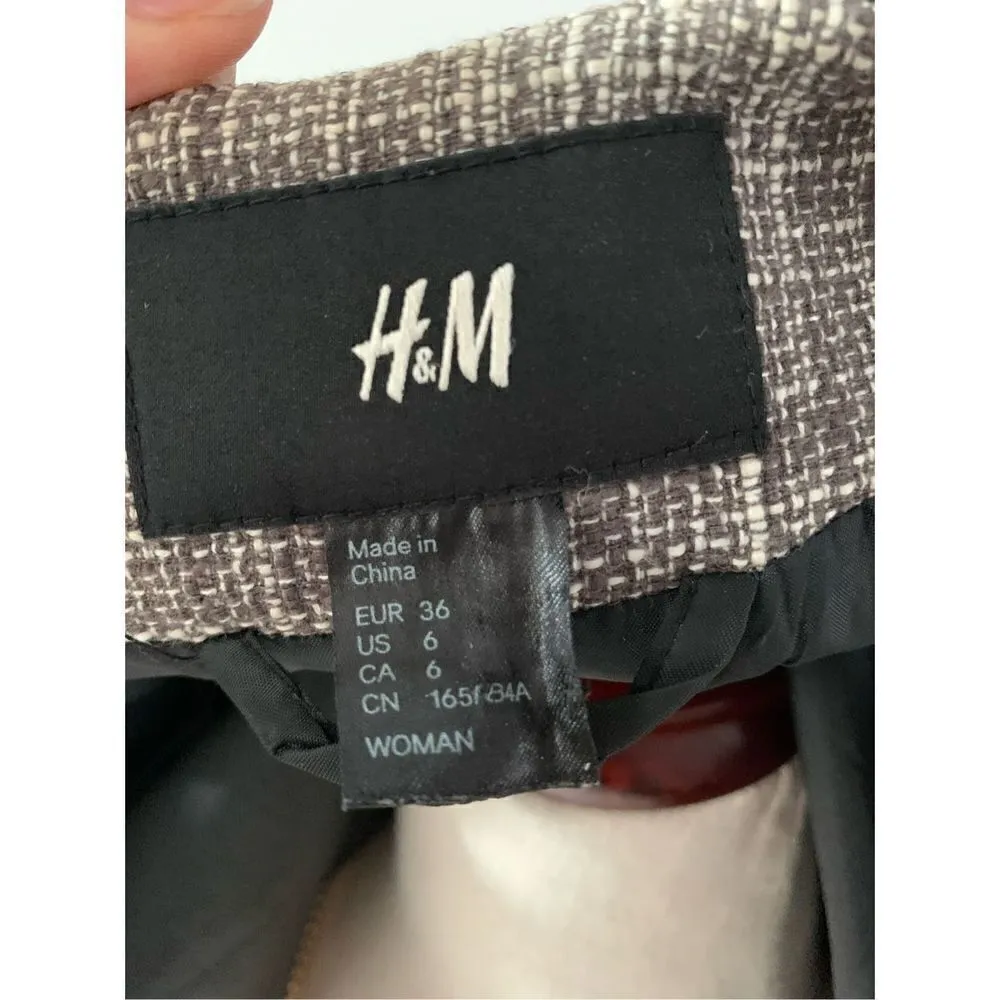 H&M blazer short size 6 fancy trendy gray - Image 4