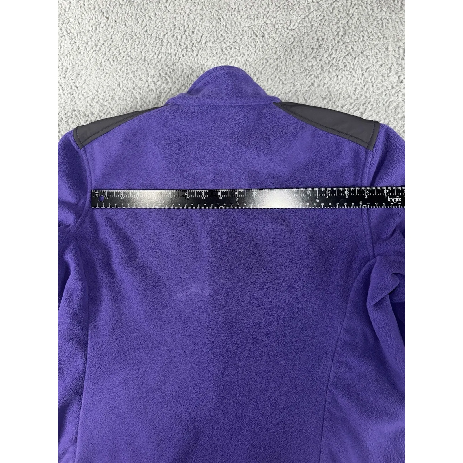 LL Bean Jacket Women Large Fleece Full Zip‎ Polartec Wind Pro Outdoor Purple - Image 6