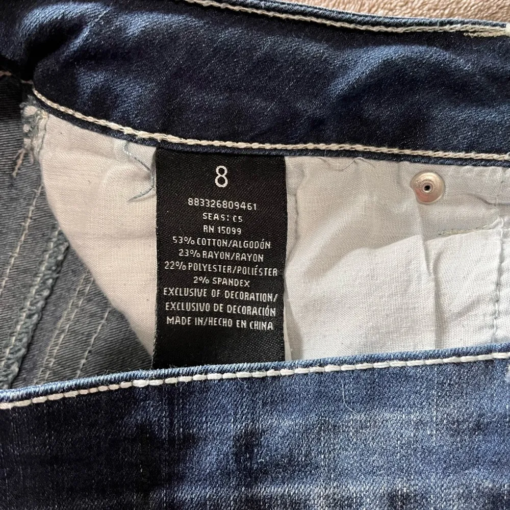 ROCKIN DENIM Y2K Boot Cut Women’s Jeans Jeweled Pockets Sz 8. 32” Inseam EUC Blue - Image 5