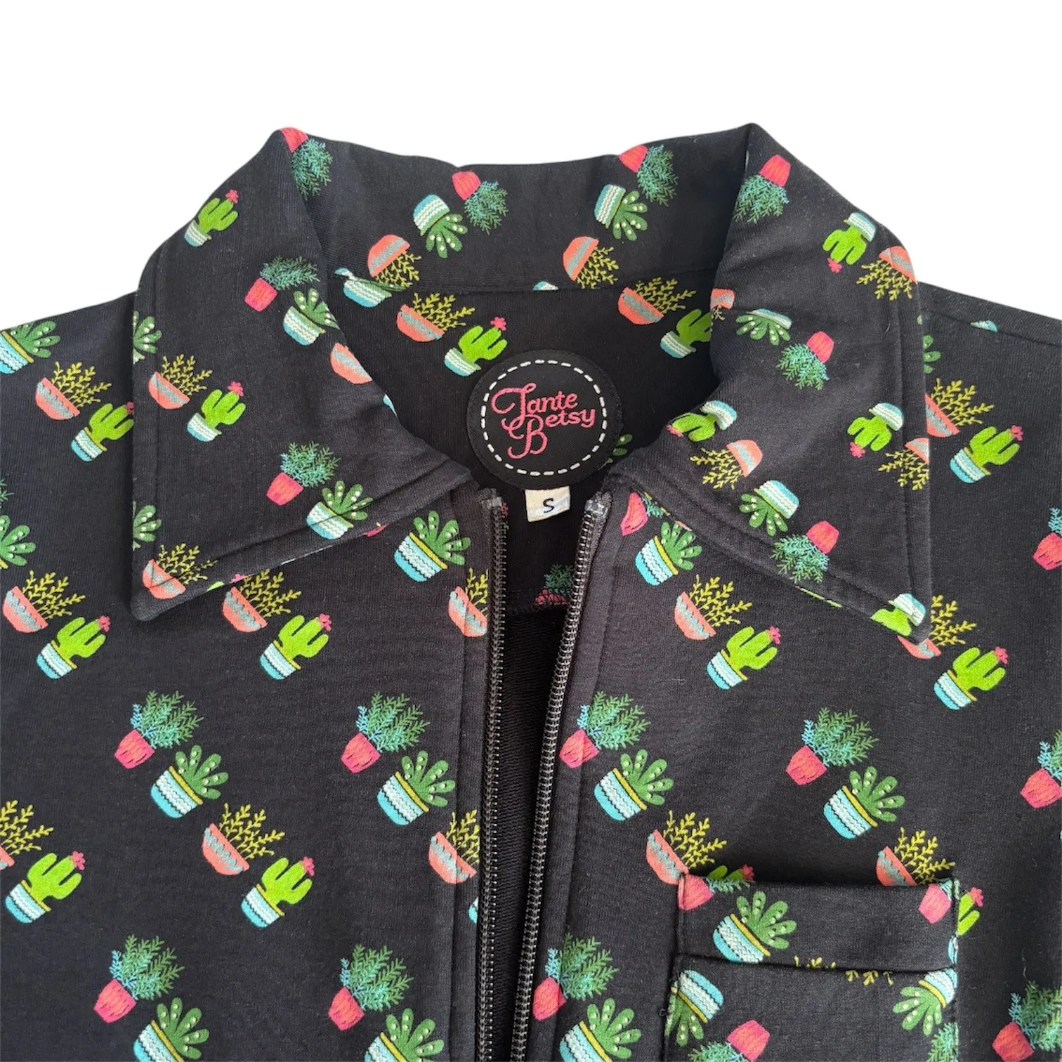 Tante Betsy Black & Green Potted Plants Pin Up Dress Womens Small - Image 4