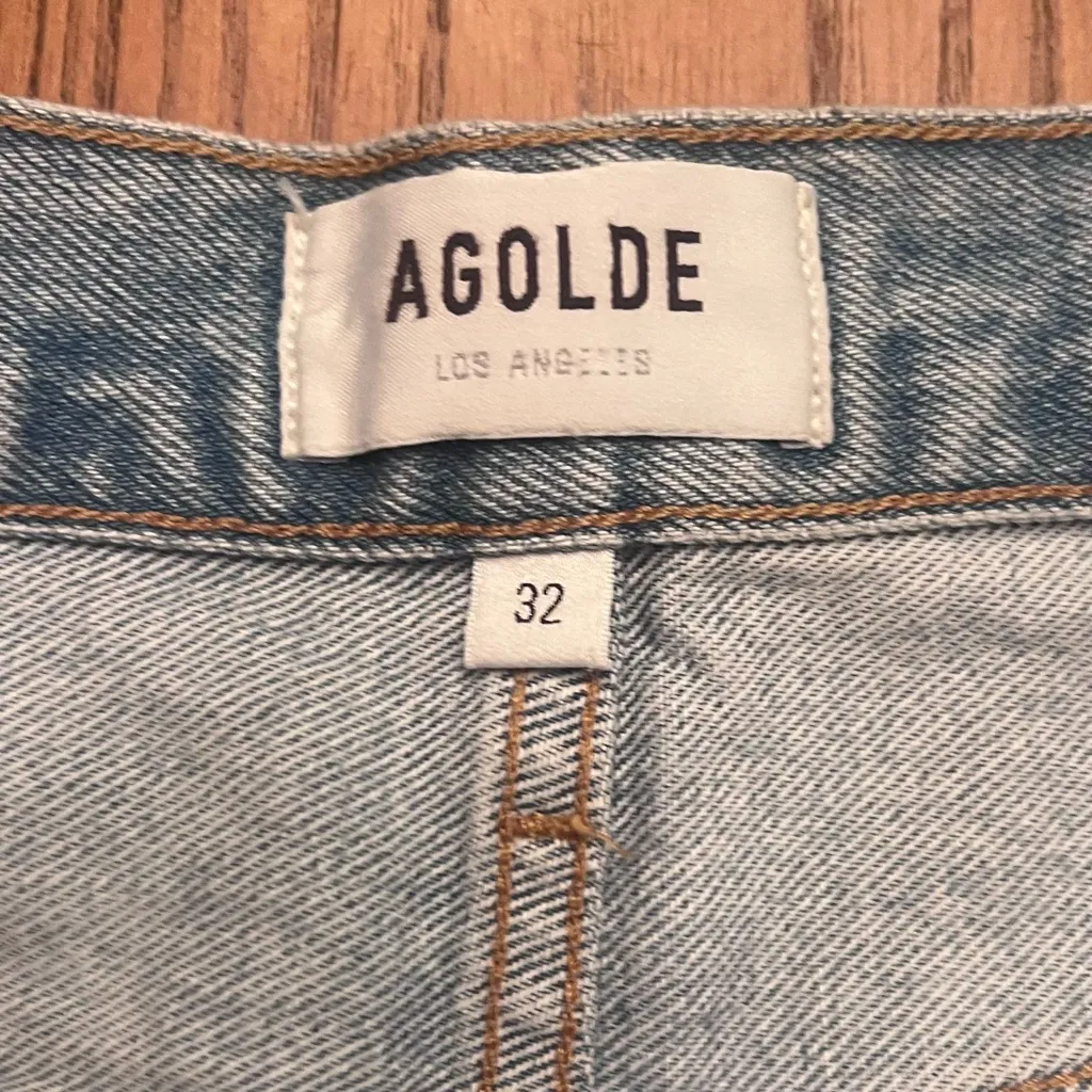 AGOLDE‎ Parker Loose Fit High Rise Vintage Long Denim Shorts in Twister Size 32 - Image 14