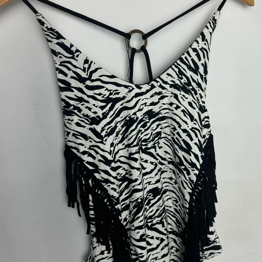 Zebra Print Fringe Women's swimsuit size XS - Image 2