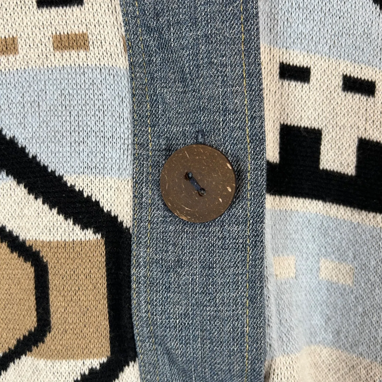 Shannon Passero Hooded Wisdom Cardigan Sweater‎ Knit Denim Pocket Womens OS Blue Size undefined - Image 11