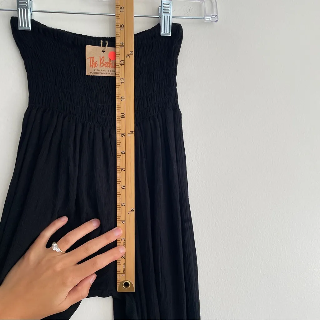 New Cleobella gauzy wide leg pants slit smocked elastic waist pull on boho XS - Image 11