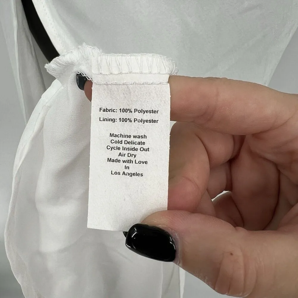 RESA Camille Slip Maxi Dress White Ivory Leg Slit Criss Cross Straps Size XS NWT - Image 11