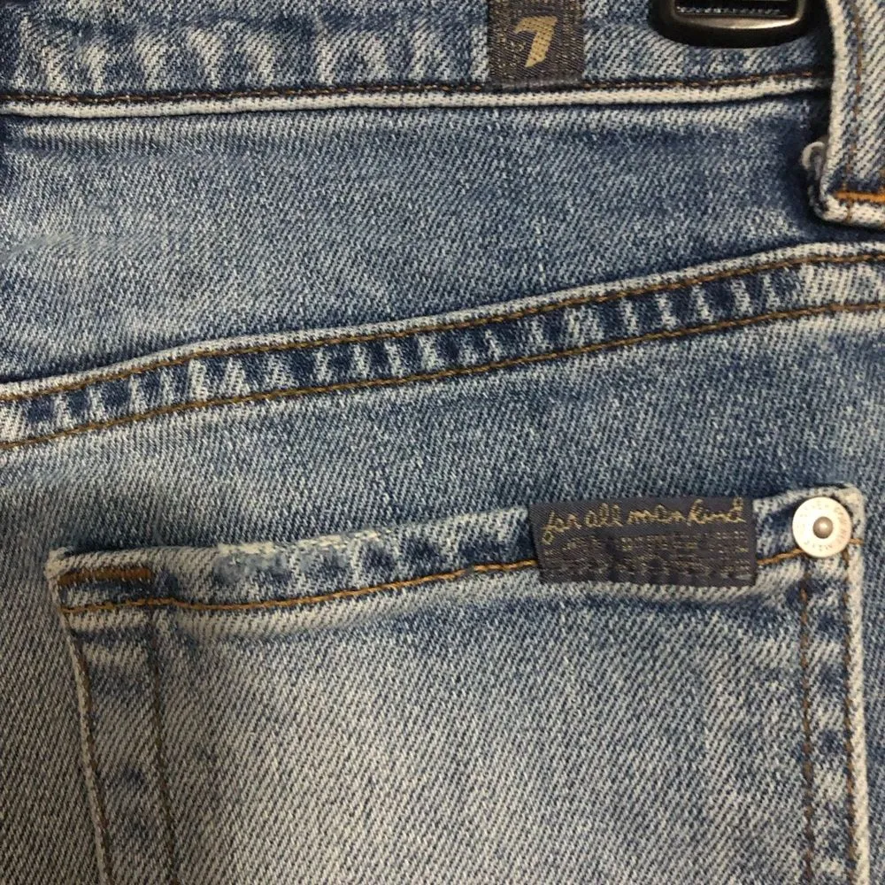 7 For All Mankind Criss‎ Cross Denim Jeans Women's Size 24 Trendy - Image 13