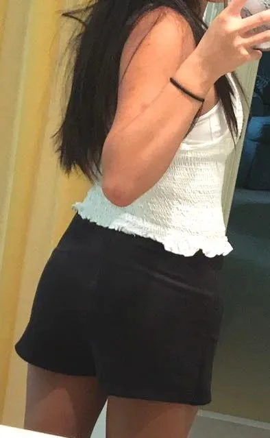 Black Envelope Suede Skort - Image 3