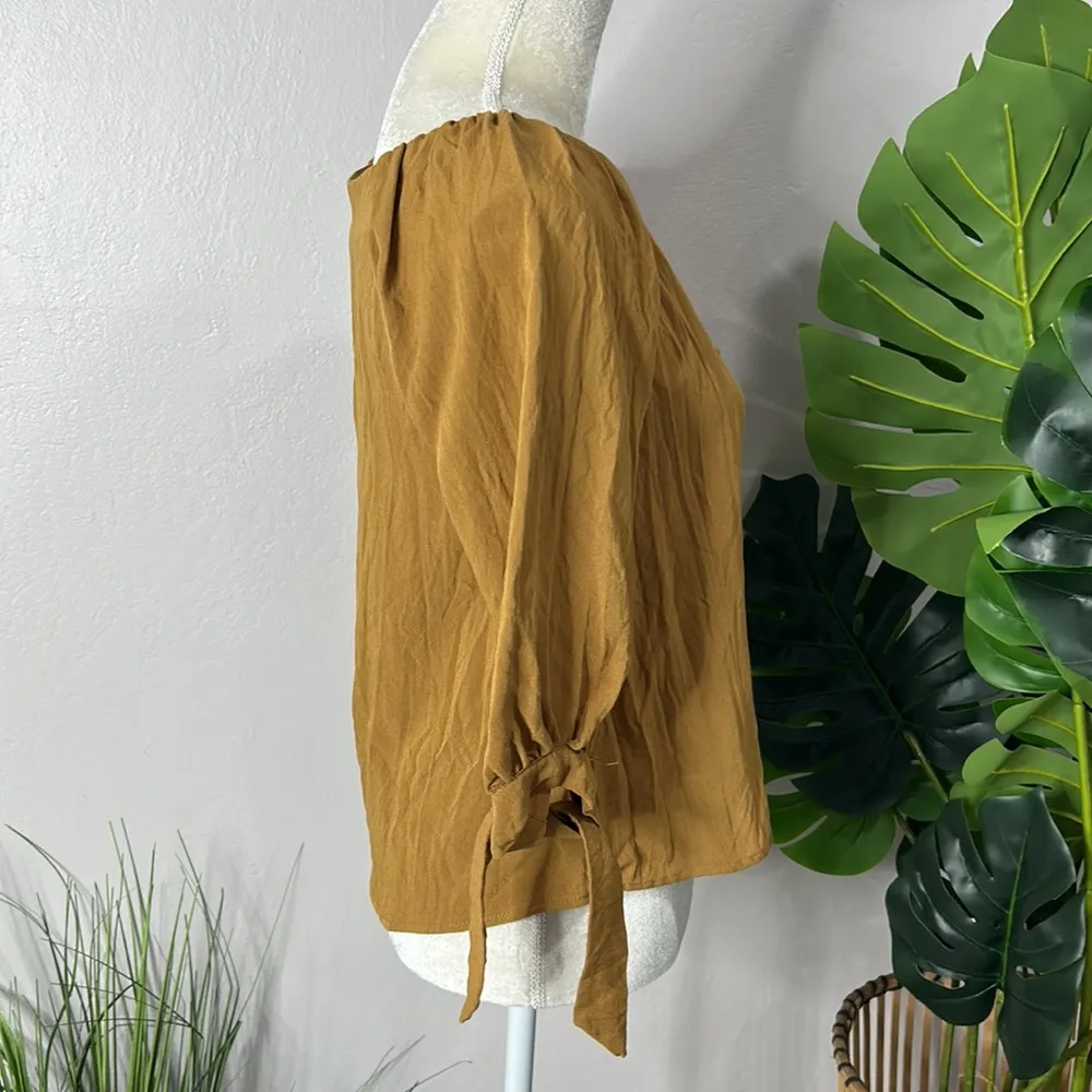 Hayden • button front cropped blouse with tie sleeves - Image 71