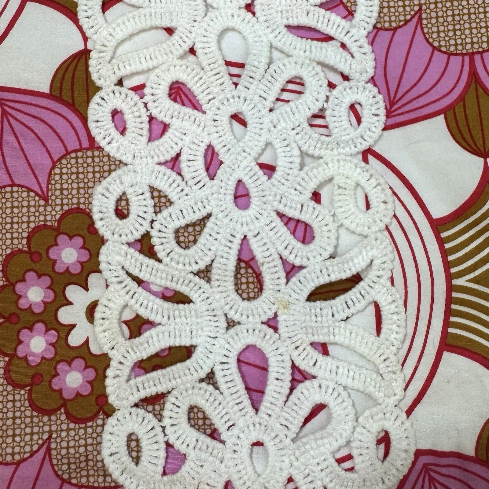 Tibi Floral Mini Skirt Pink White Crocheted Lace Panel Vibrant Preppy Y2K 90s - Image 5