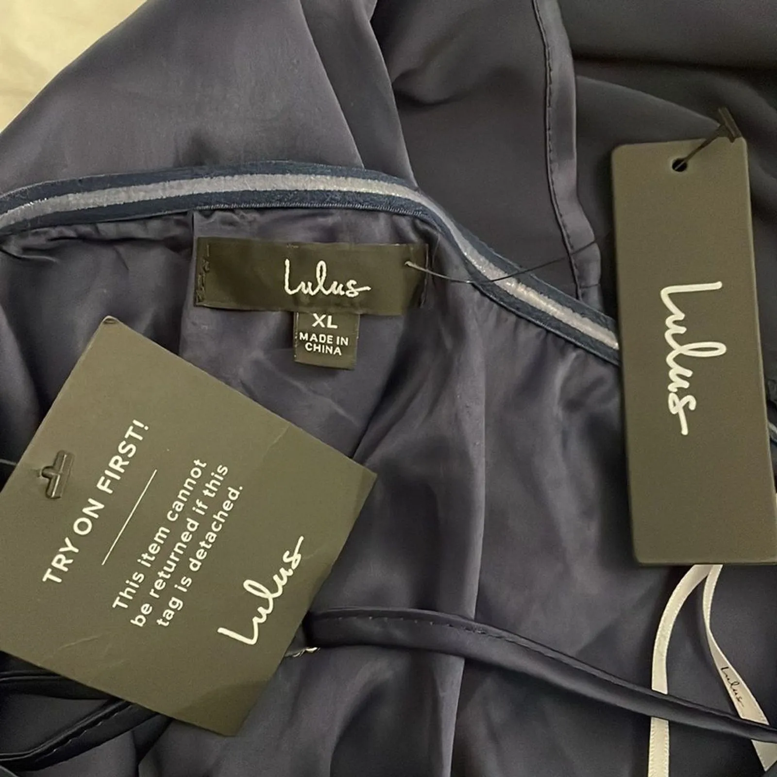 Lulu's Blue Cocktail Dress Womens Size XL Law of Attraction One-Shoulder NEW - Image 2