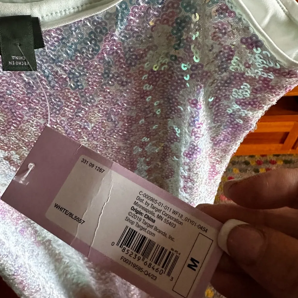 Wild Fable Iridescent Sequin Slip Dress sz M Pink Size M - Image 6