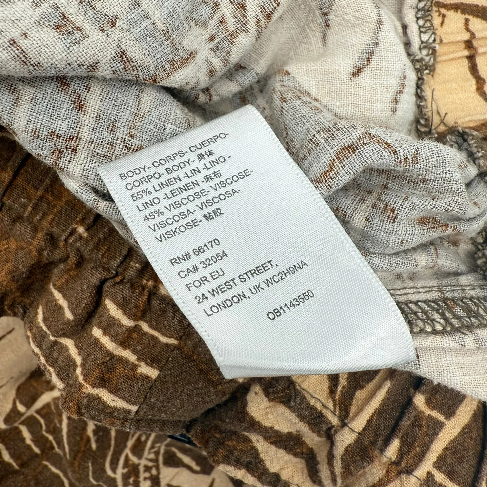 Urban Outfitters Teresa Printed Paperbag Pants Size Medium Linen Blend *No Belt* - Image 16