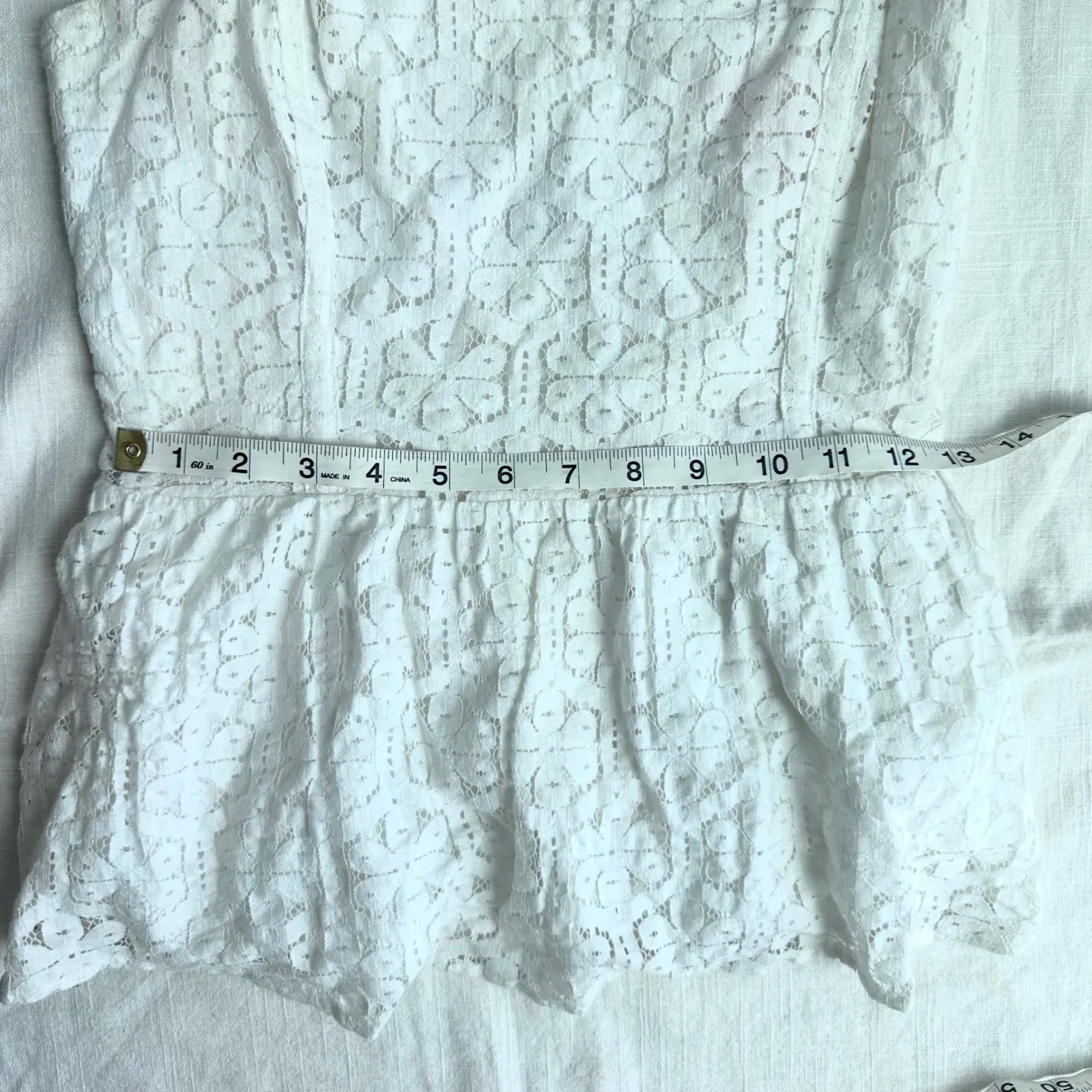 Lilly Pulitzer Lace Peplum Tank Top‎ Sleeveless Sweetheart Neckline Size 4 - Image 12